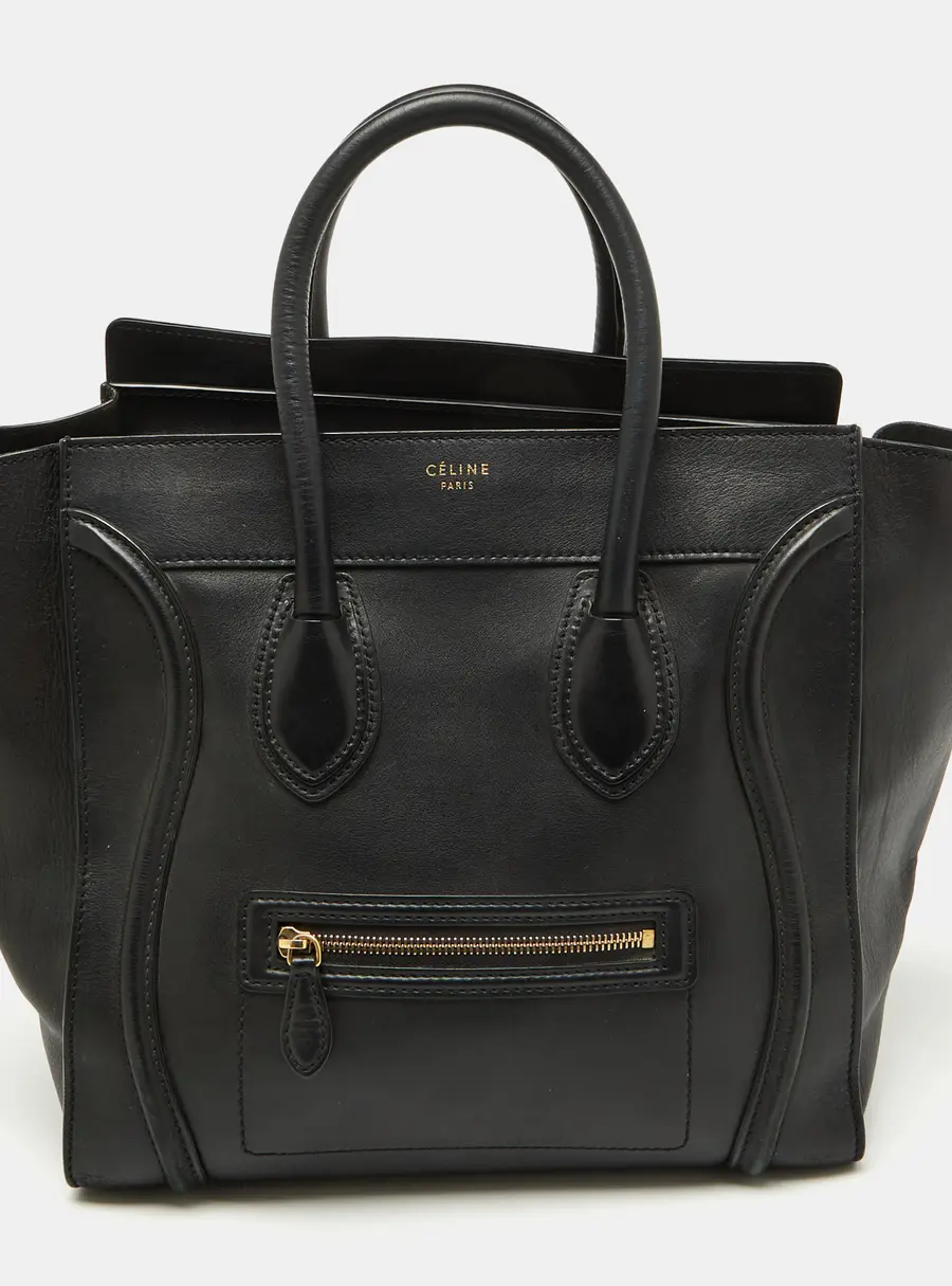 Celine Luggage Black Leather Tote Bag