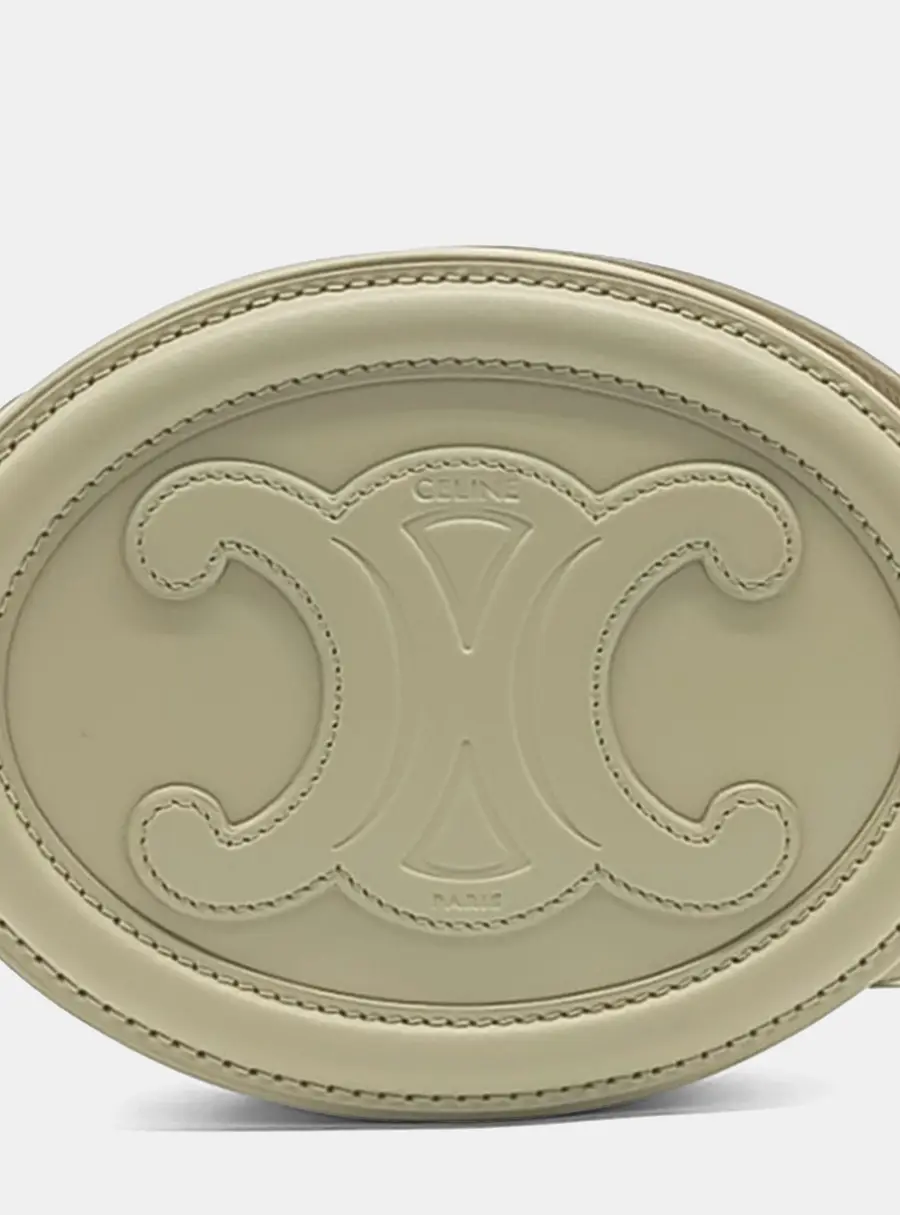 Celine Cuir Triomphe Small Beige Smooth Calfskin Leather Crossbody Bag