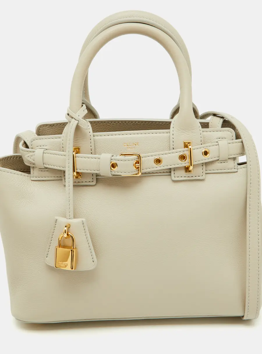 Celine Light Grey Leather Teen Conti Bag