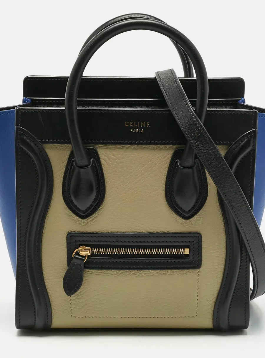 Celine Luggage Multicolor Leather Tote Bag