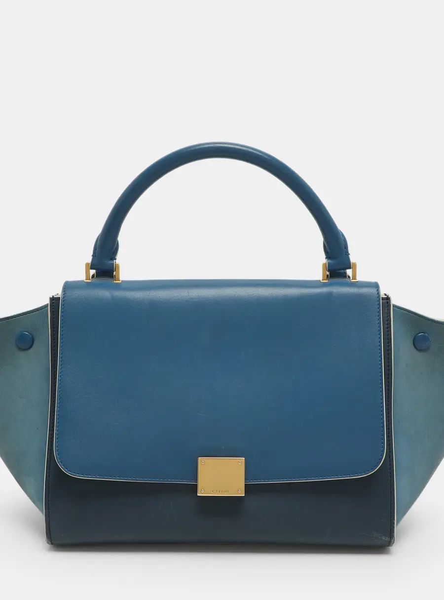 Celine Trapeze Small Tricolor Leather Top Handle Bag