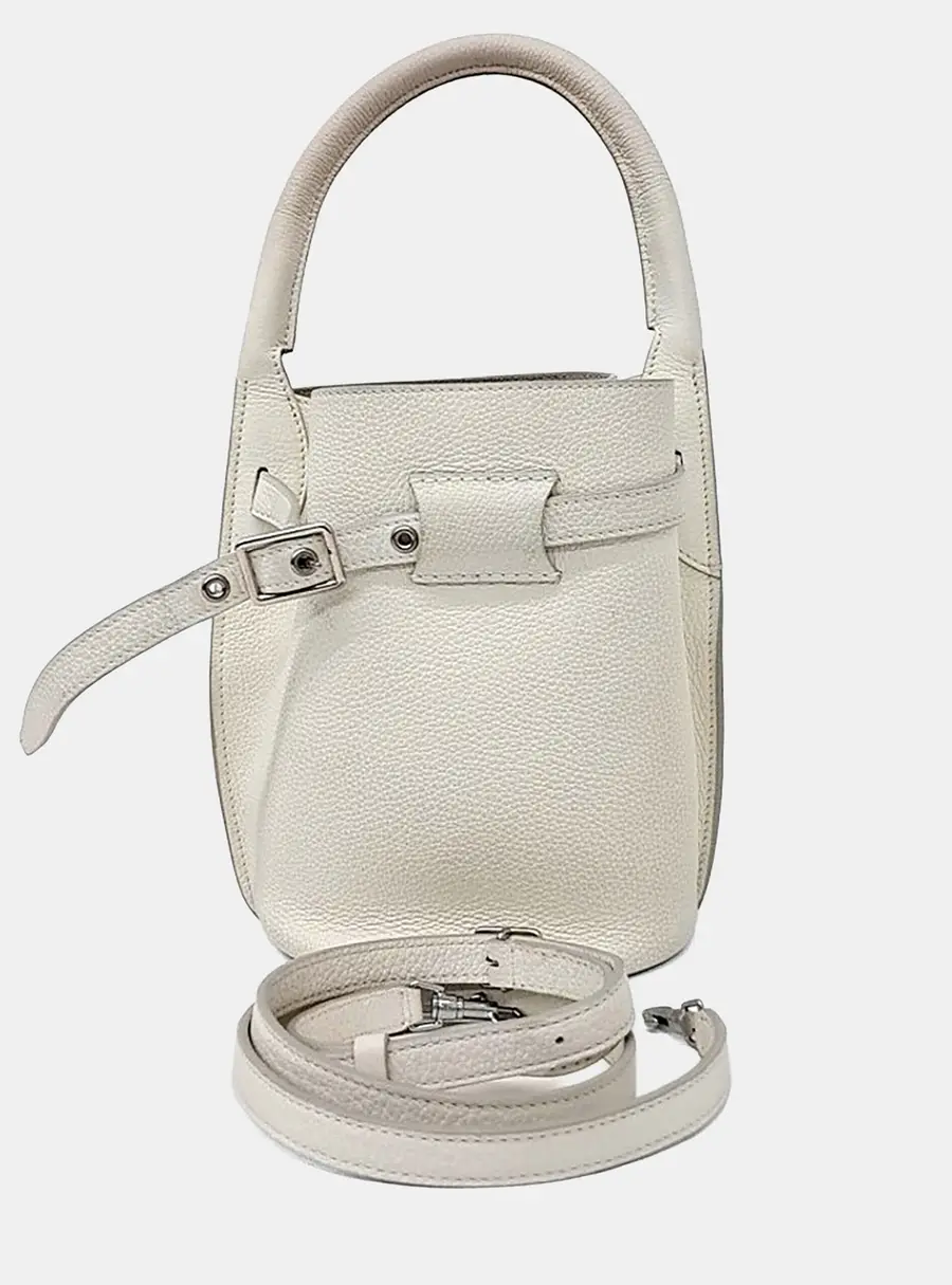 Celine White Leather Celine Big Bag Nano Bucket Bag