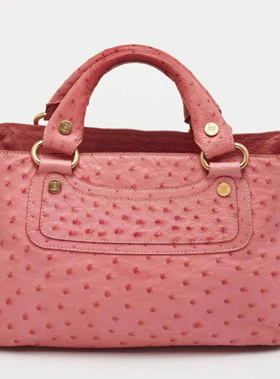 Celine Boogie Pink Ostrich Tote