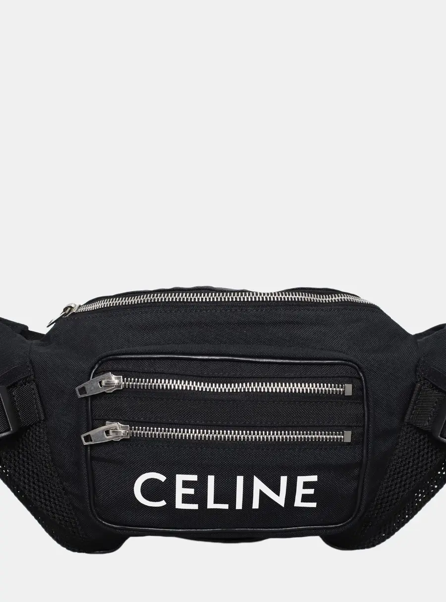 Celine Trekking Black Nylon Zipped Belt Bag