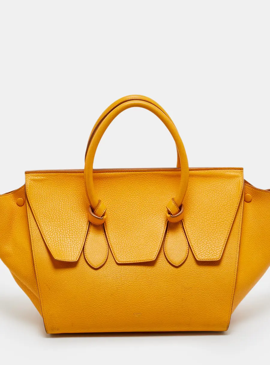 Celine Tie Medium Yellow Leather Tote