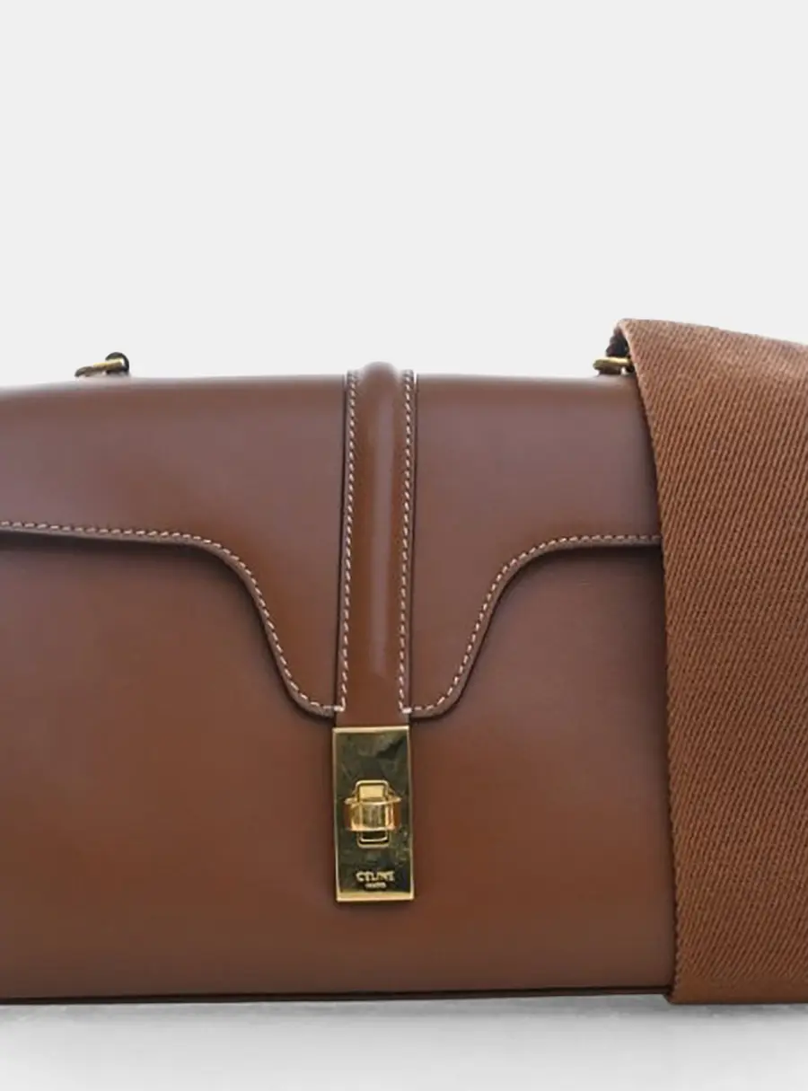 Celine Soft 16 Teen Brown Calfskin Leather Bag