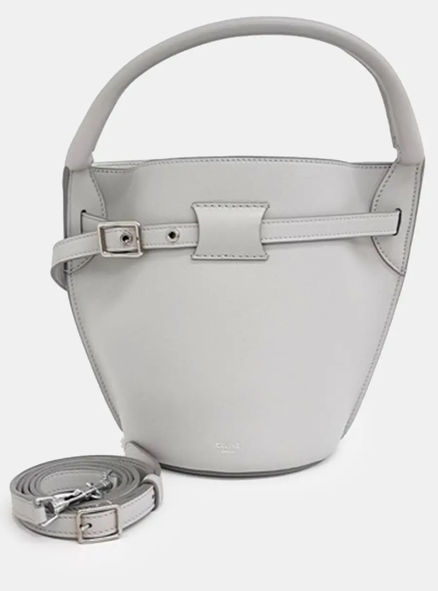 Celine Grey Leather Big Bag Nano Bucket Bag