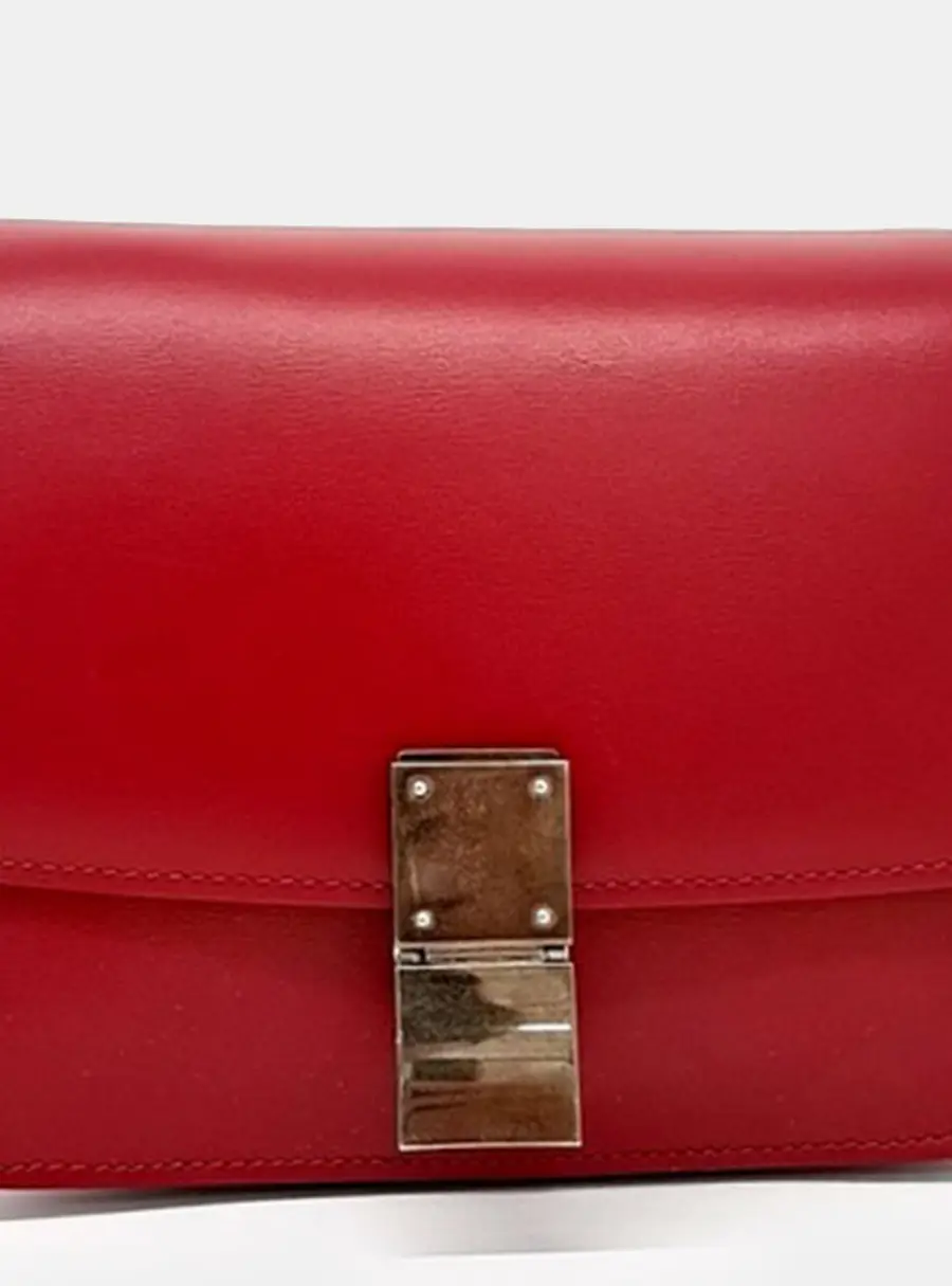 Celine Red Leather Mini Classic Box