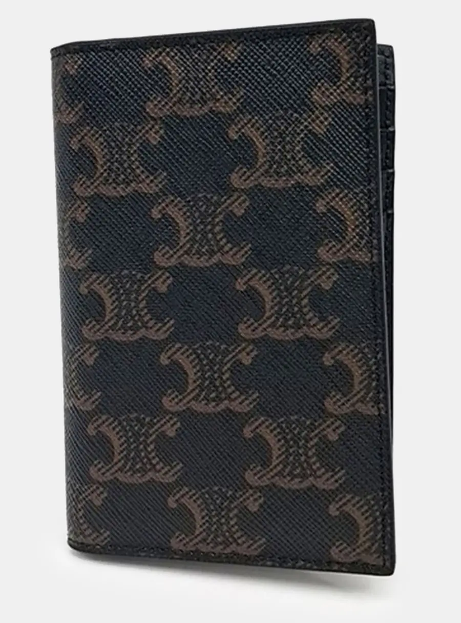 Celine Triomphe Wallet Brown Monogram Canvas Vertical Card Bag