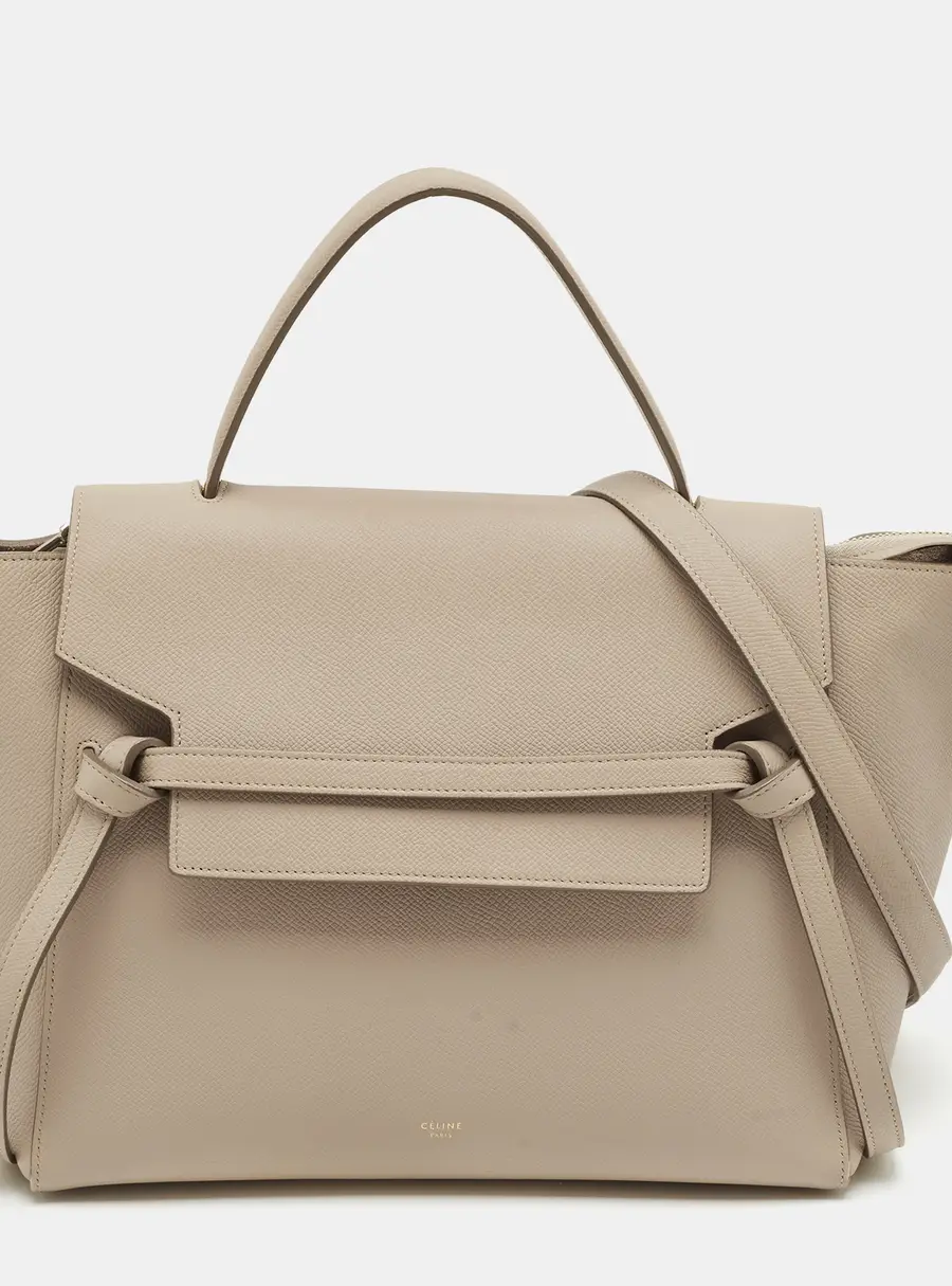 Celine Belt Mini Beige Leather Top Handle Bag