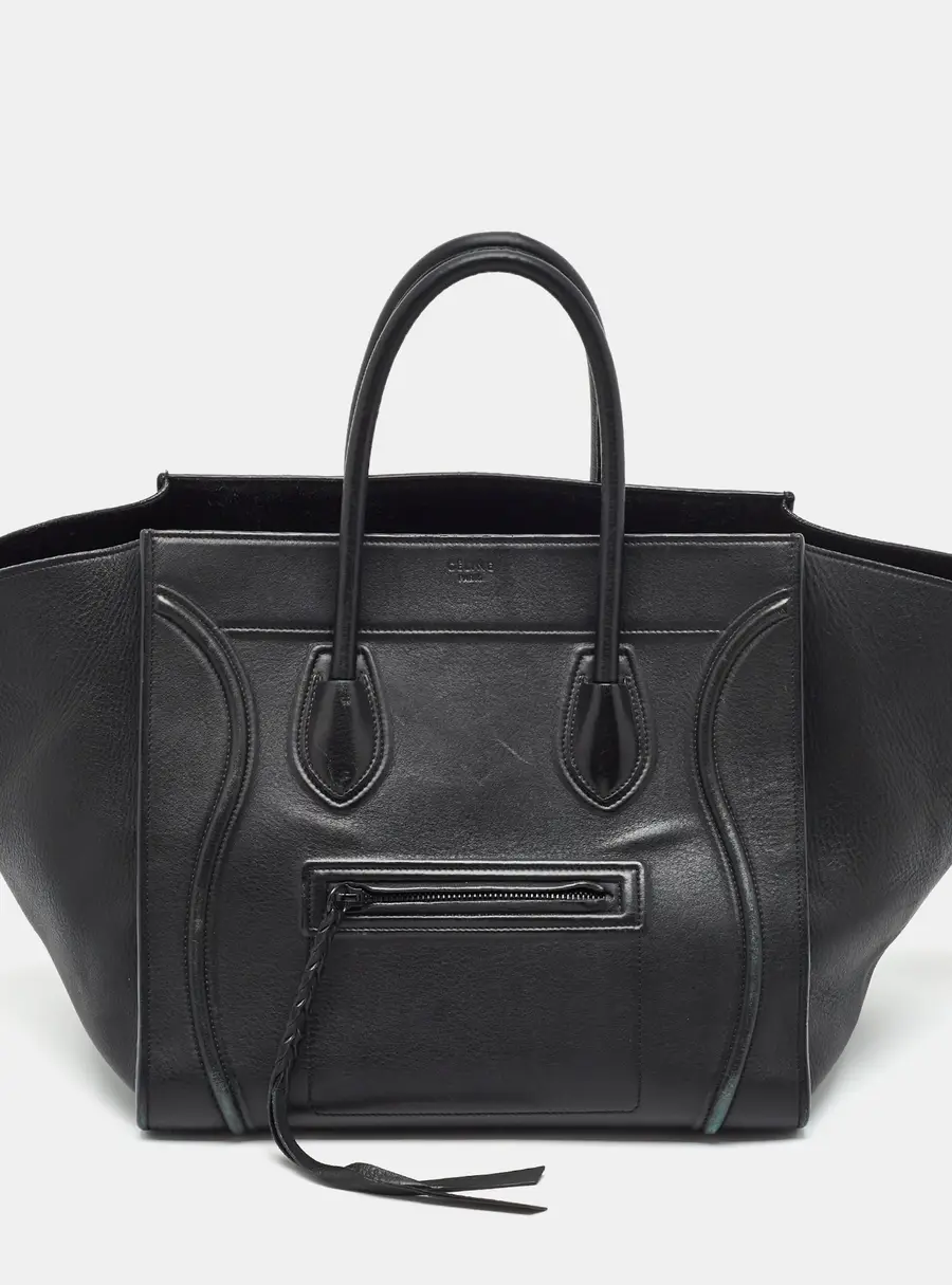 Celine Phantom Luggage Medium Black Leather Tote