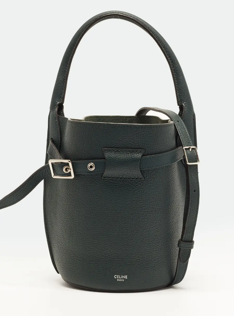 Celine Big Bag Nano Green Leather Bucket Bag
