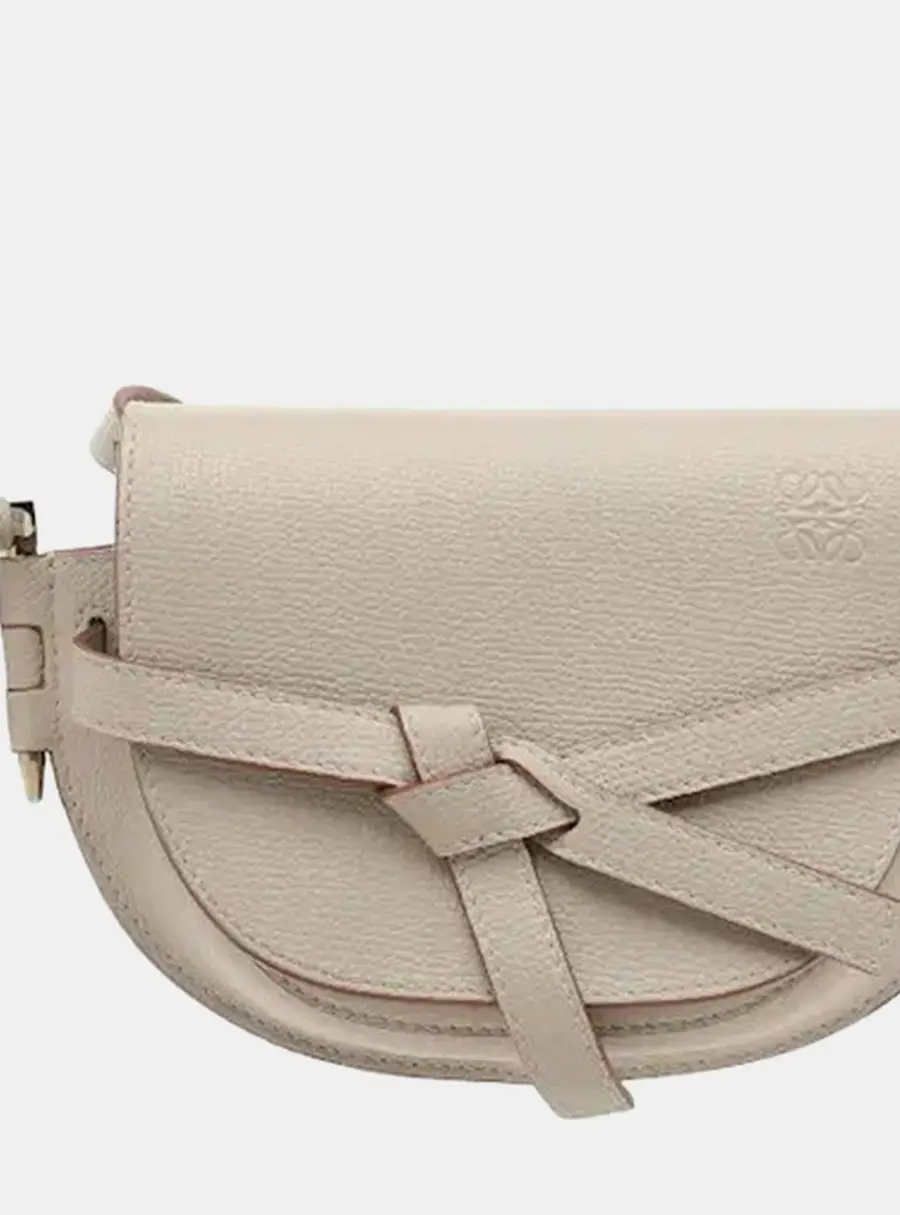 Loewe Gate Mini Beige Calfskin Leather Crossbody Bag