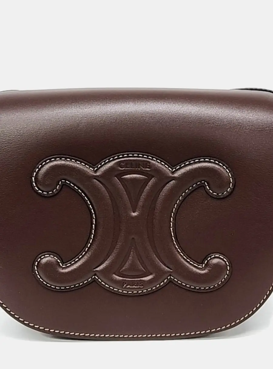 Celine Burgundy Leather Cur Triumph Folco Bag