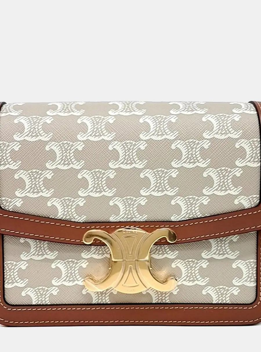 Celine Teen Triumph Brown Canvas Bag
