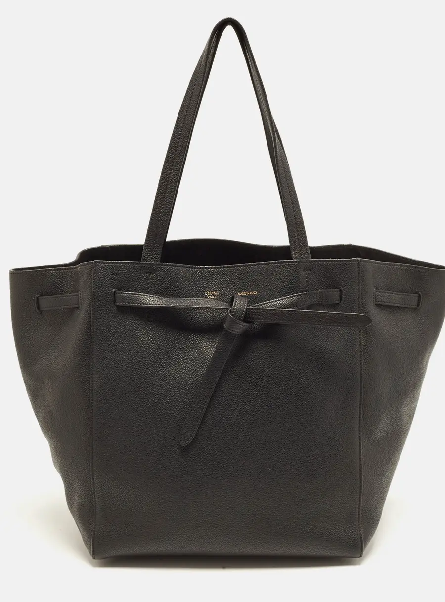Celine Phantom Cabas Small Black Leather Tote