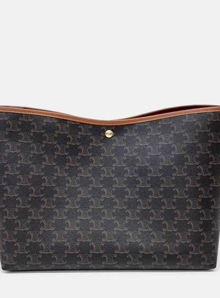 Celine Brown PVC Triumph Soft Shopper Bag