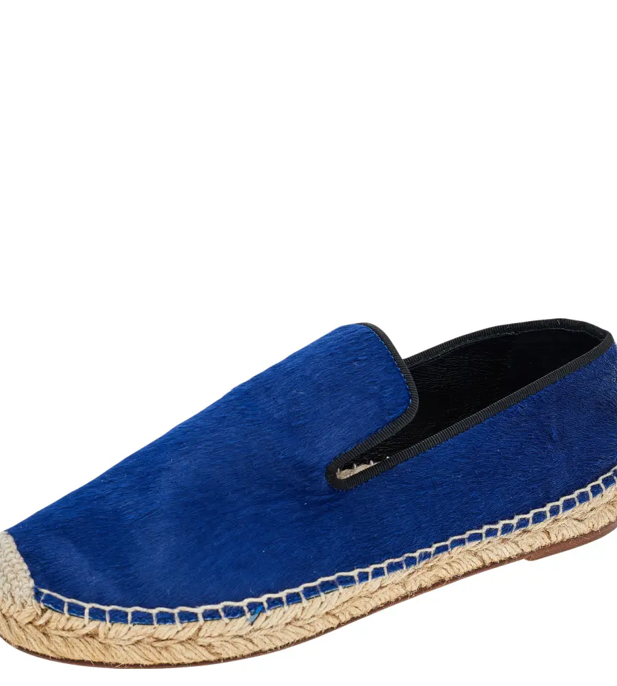 Celine Blue Calf Hair Espadrille Flats Size 37