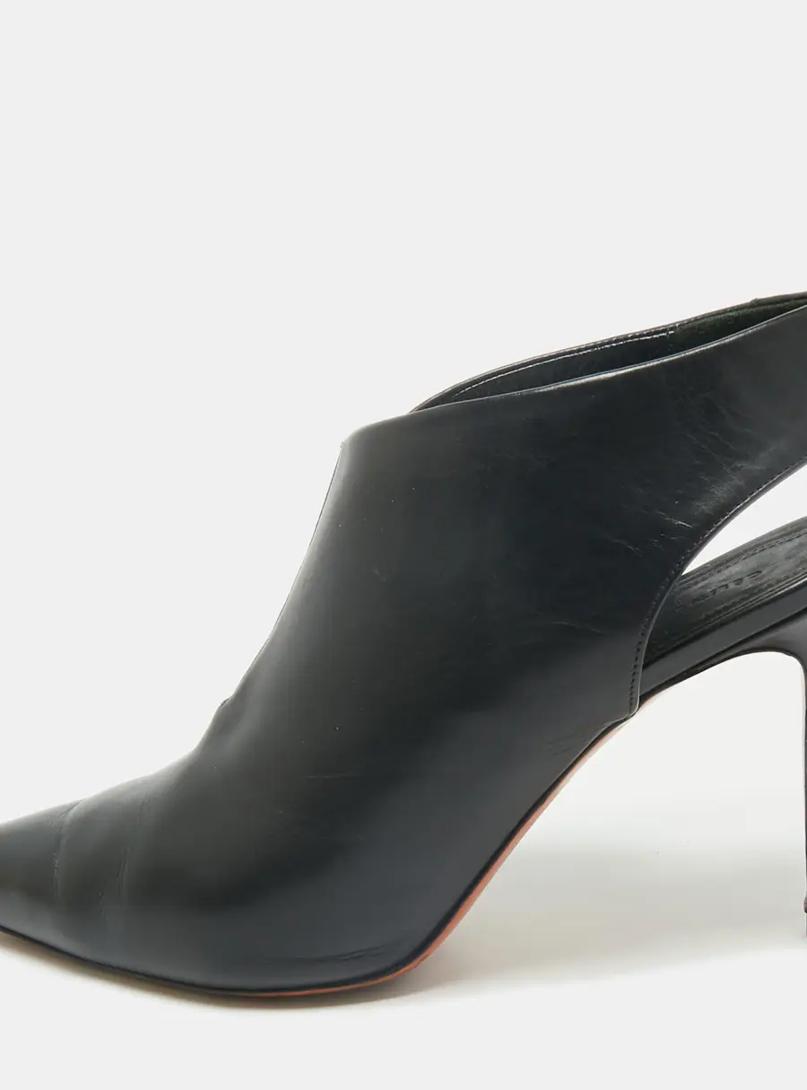 Celine Black Leather V Neck Slingback Pumps Size 37