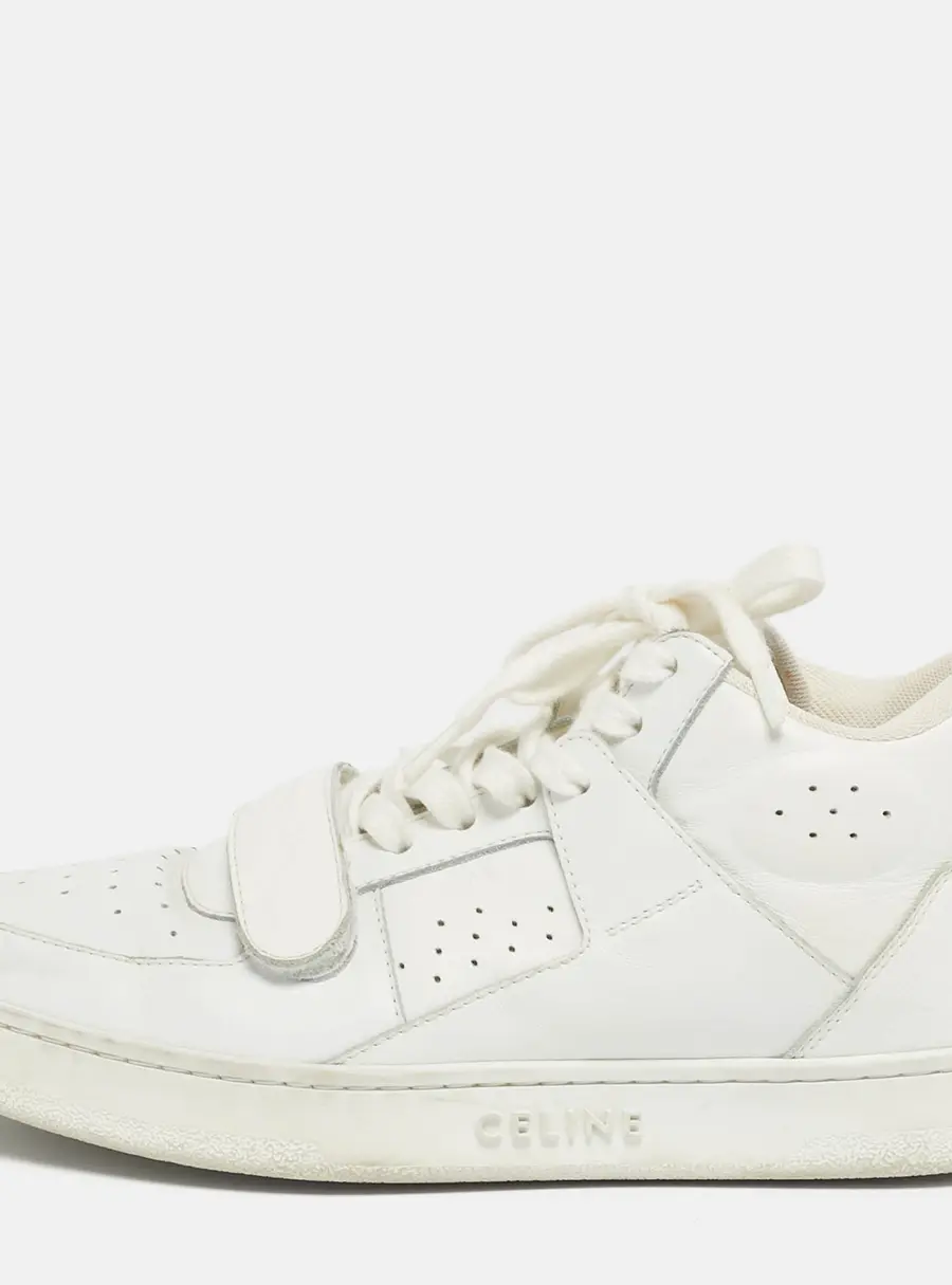 Celine White Leather CT-02 Lace Up Sneakers