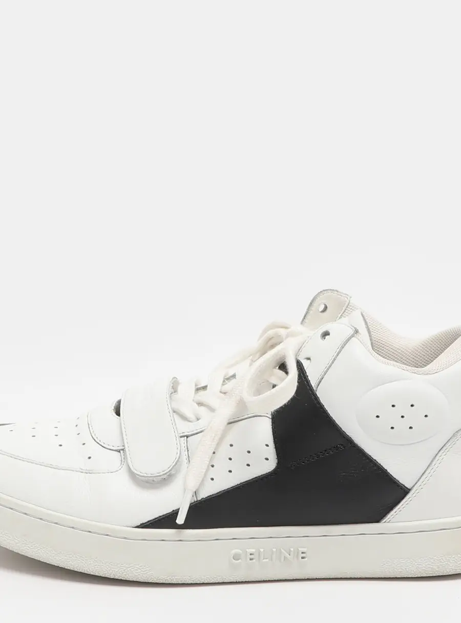 Celine CT-02 Size 38 White/Black Leather Lace Up Sneakers