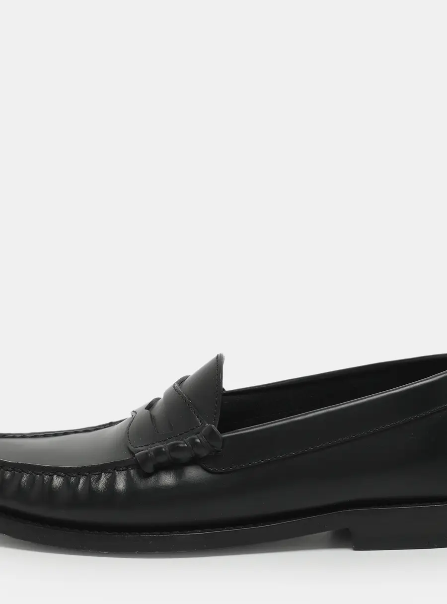 Celine Size 35 Black Leather Loafers