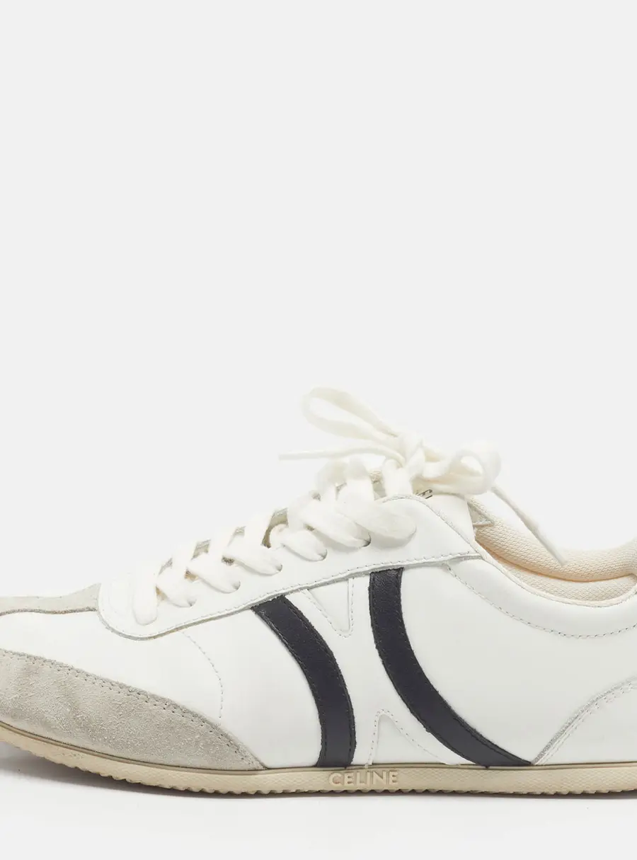 Celine Jogger Size 38.5 Tricolor Leather and Suede Lace Up Sneakers