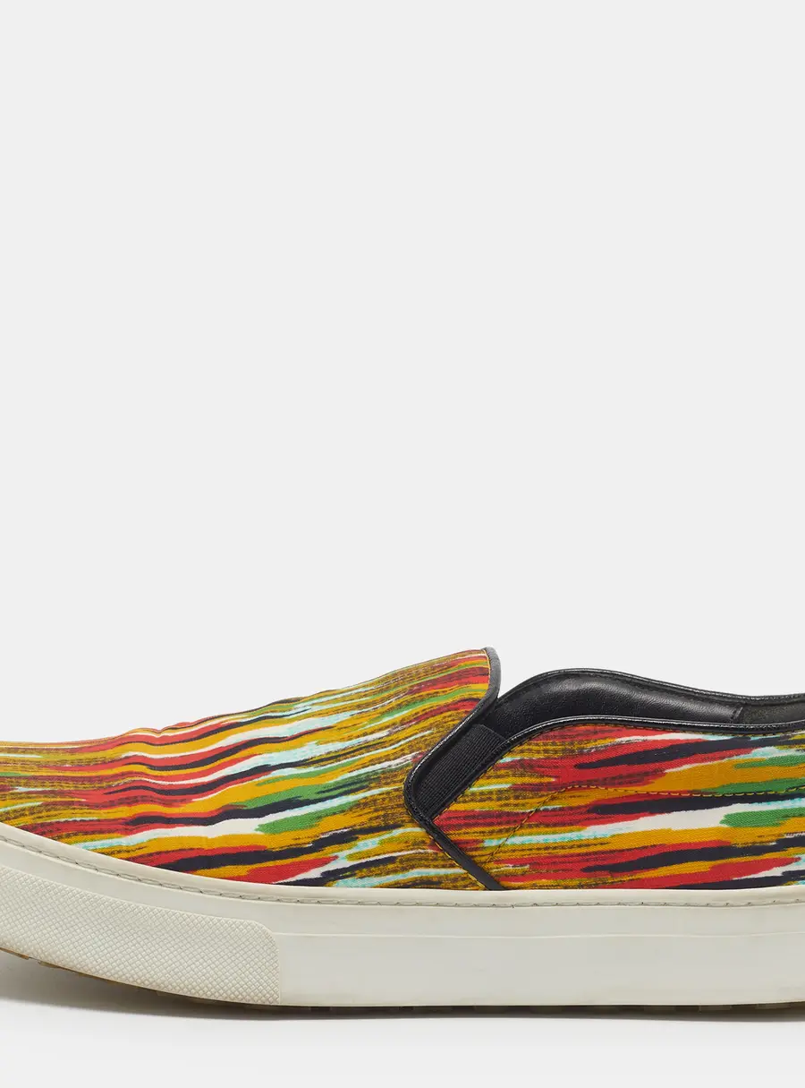 Celine Size 38 Multicolor Fabric Slip On Sneakers