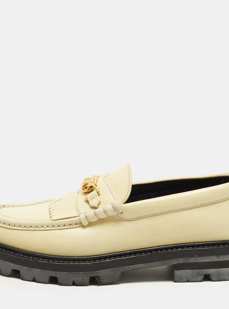 Celine Chunky Size 39 Cream Leather Loafers