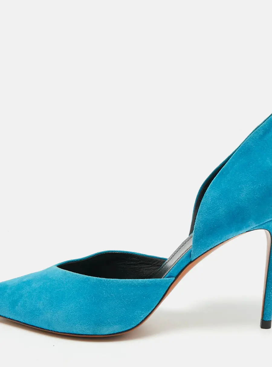 Celine Size 39 Blue Suede D'orsay Pumps