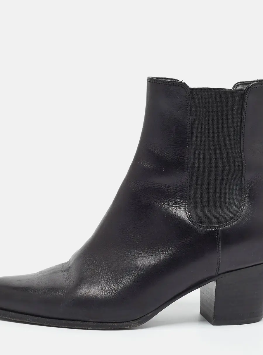 Celine Size 38 Black Leather Chealsea Boots