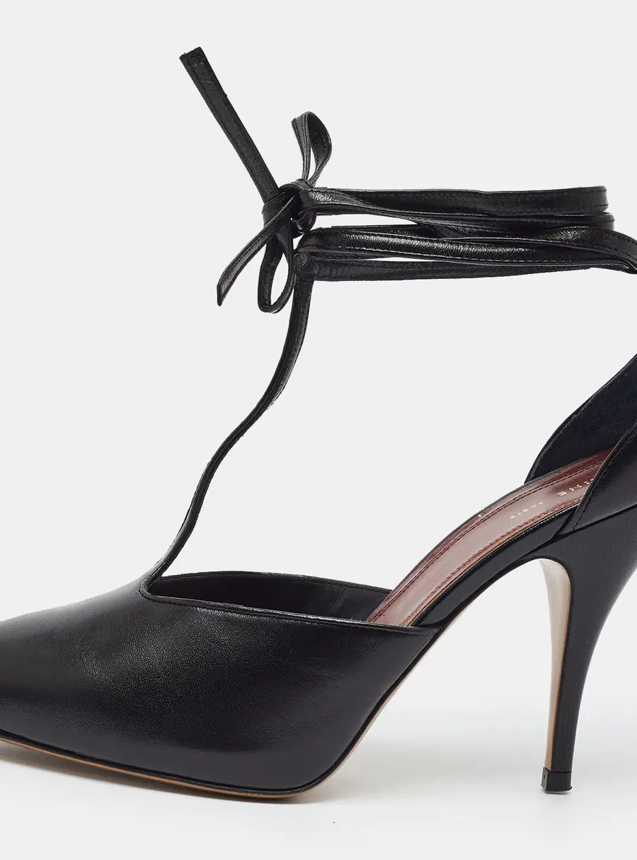Celine Night Out Size 37.5 Black Leather Pumps
