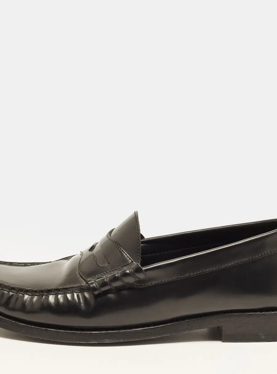 Celine Size 38 Black Leather Loafers