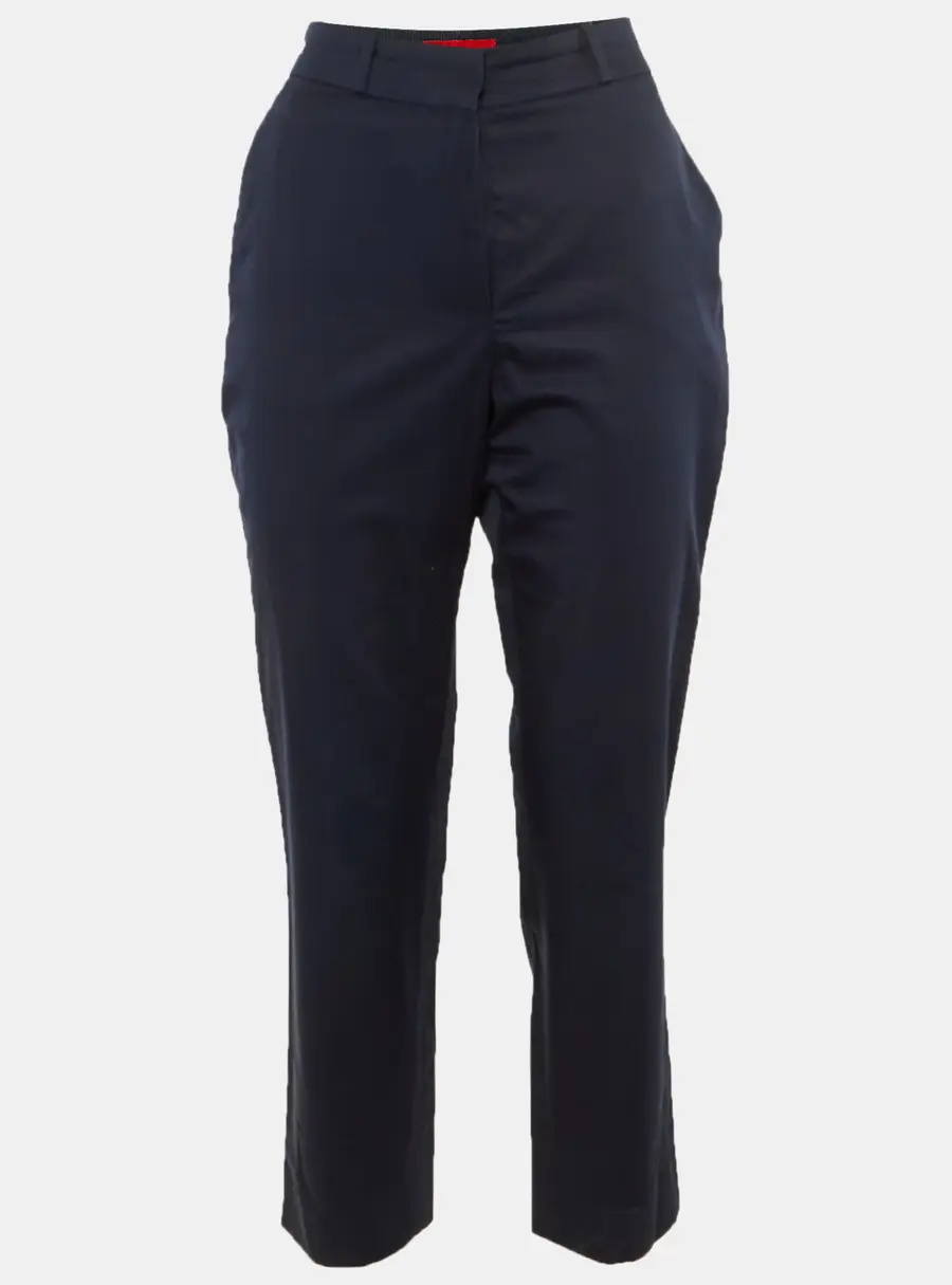 CH Carolina Herrera Navy Blue Cotton Trousers S