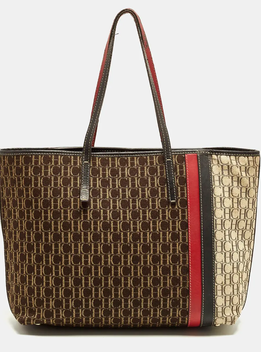 CH Carolina Herrera Multicolor Monogram Canvas Shopper Tote