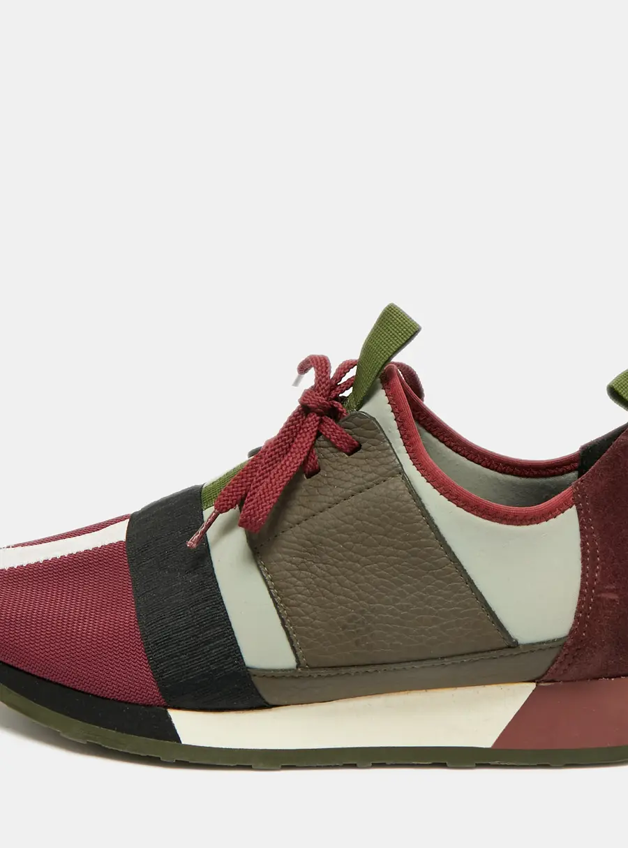 CH Carolina Herrera Size 40 Multicolor Knit Fabric and Leather Low Top Sneakers