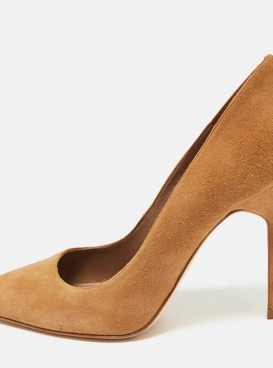 CH Carolina Herrera Size 38 Brown Suede Pointed Toe Pumps