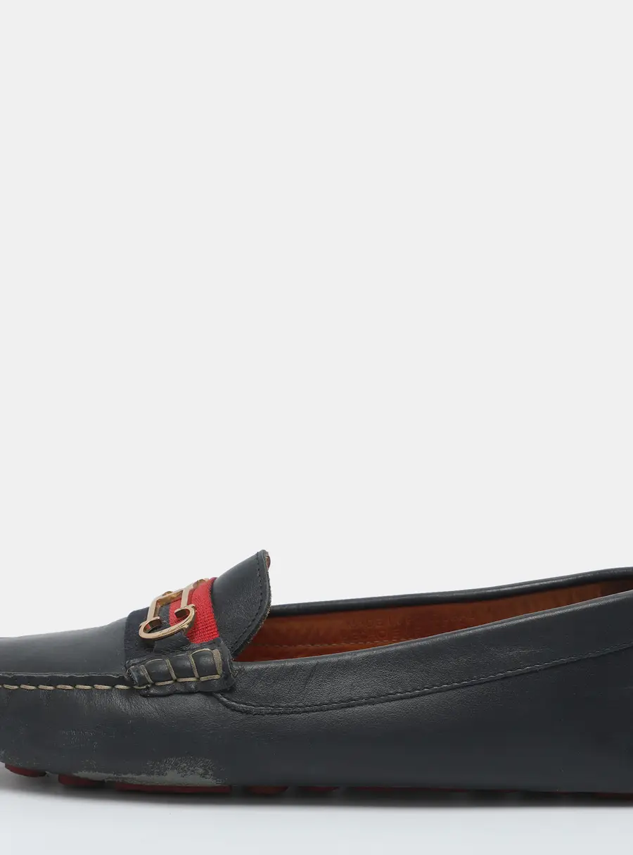 CH Carolina Herrera Size 39 Navy Blue Leather Loafers