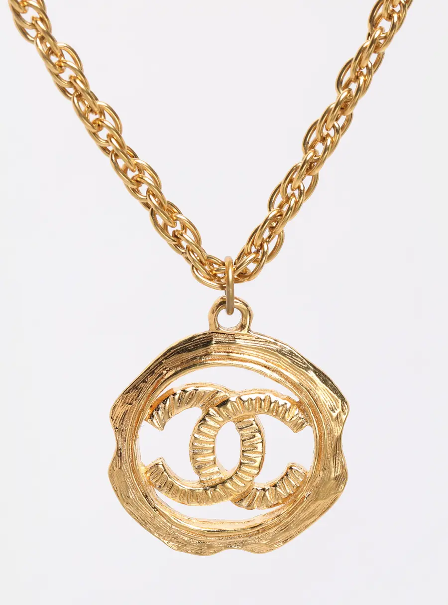 Chanel CC Gold Tone Choker Necklace