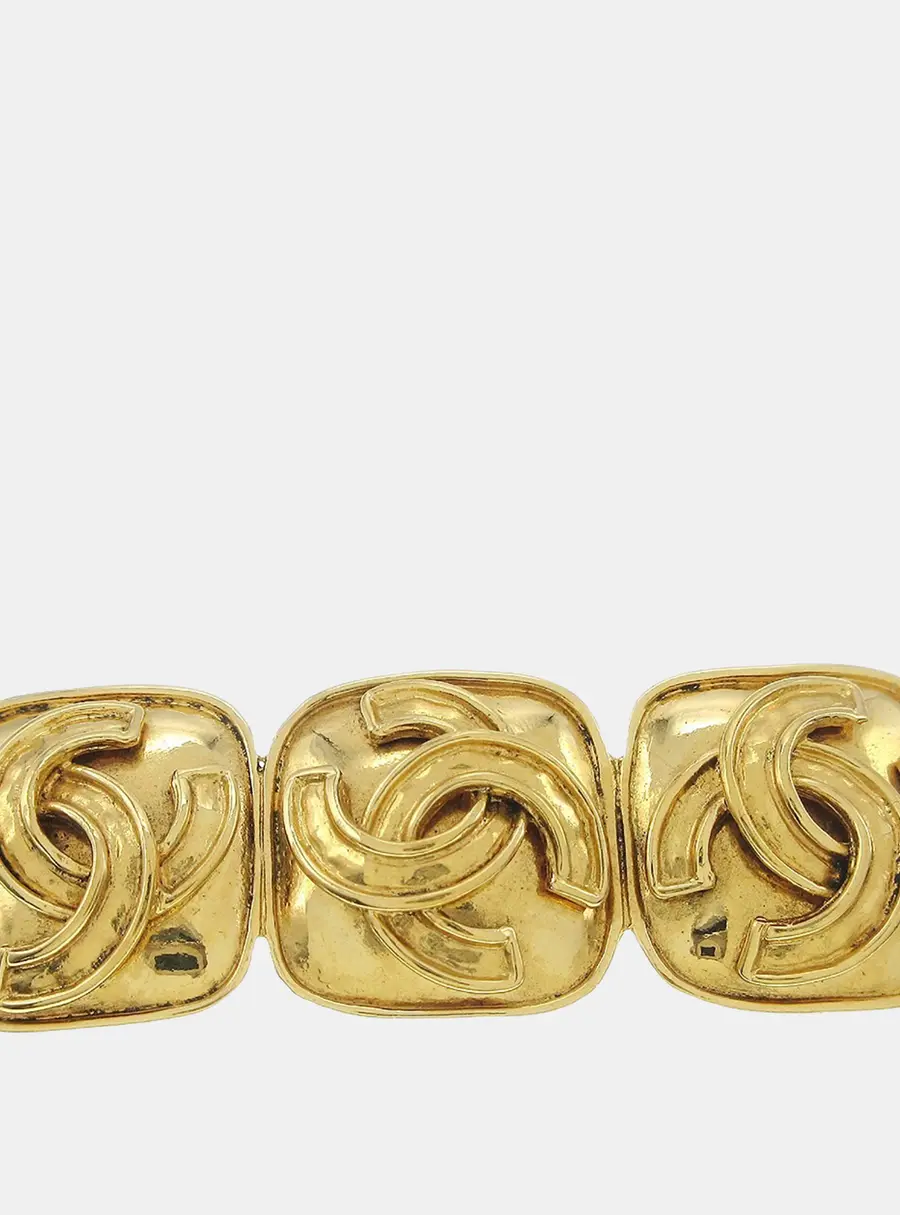Chanel Triple CC Brooch Pin Gold
