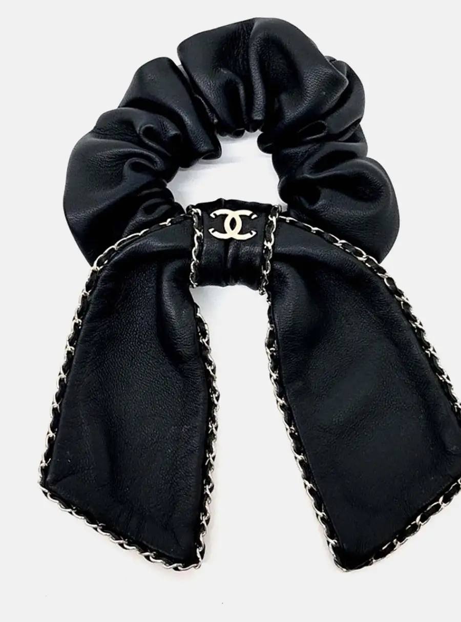Chanel Black hair scrunchie