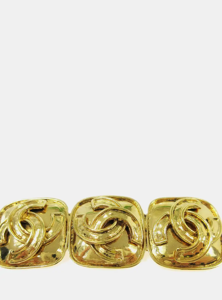 Chanel Triple CC Gold Plated Women's Brooch