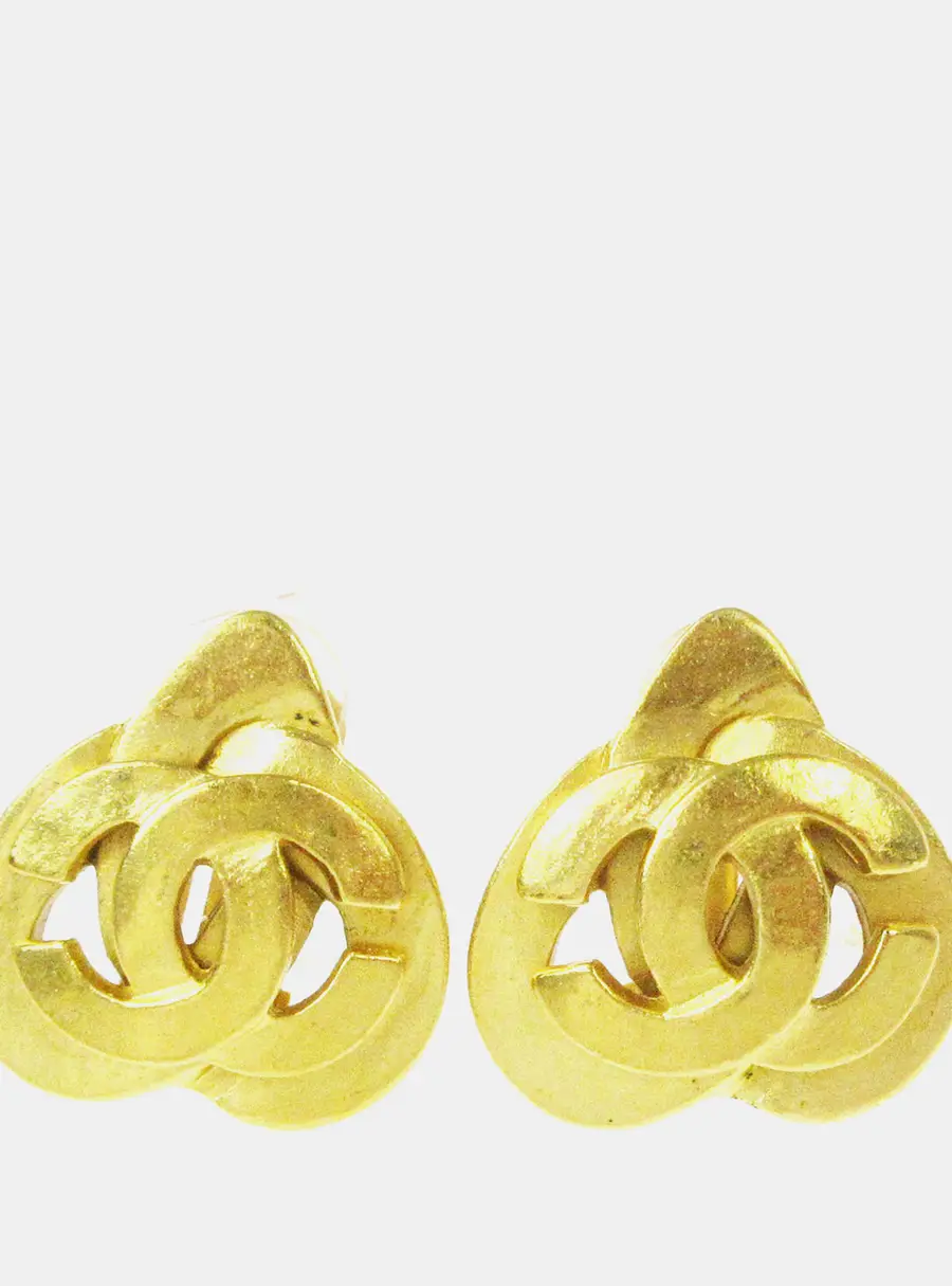 Chanel Vintage 97P Gold Plated Women's Clip -On Earrings