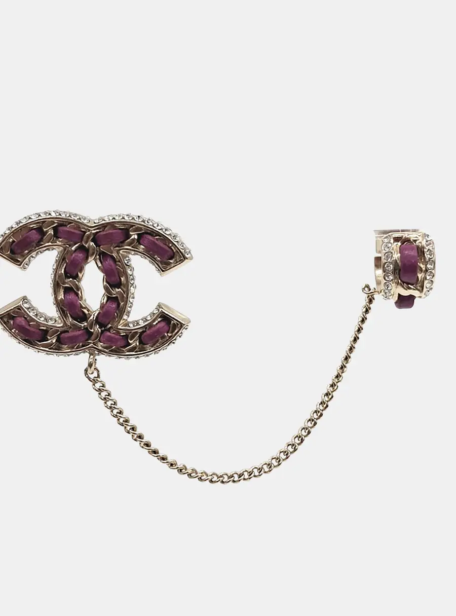 Chanel Chain Logo Earrings