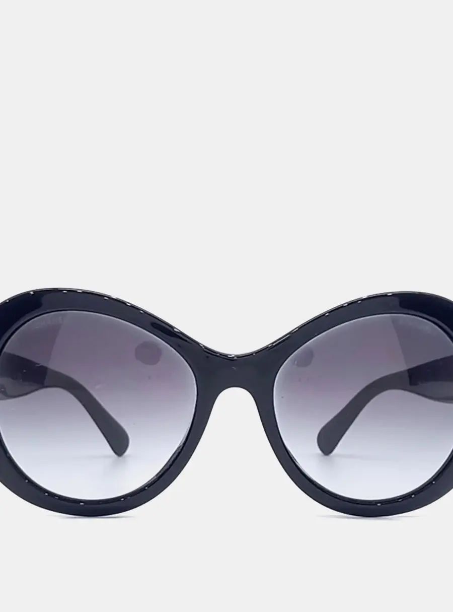 Chanel Black/Grey Plastic Sunglasses