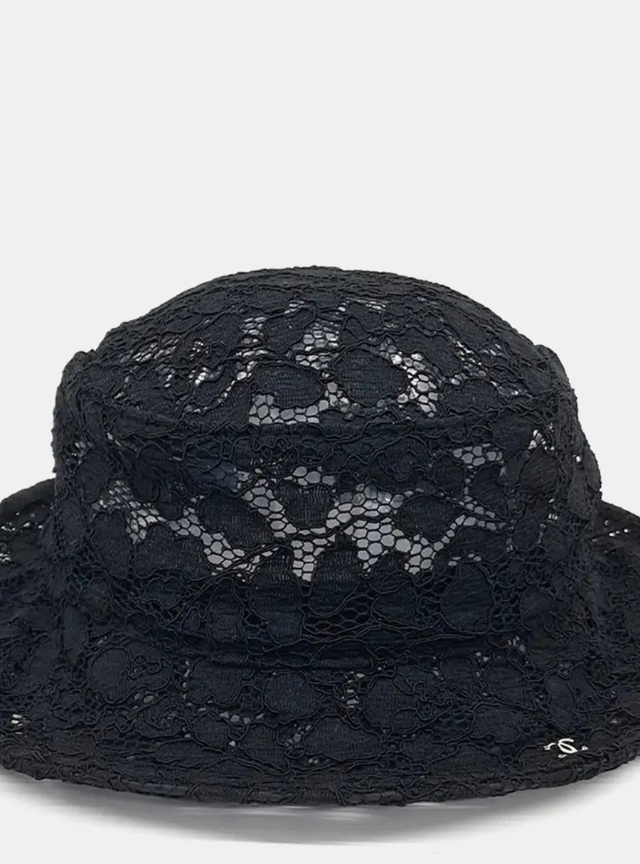 Chanel Black lace hat