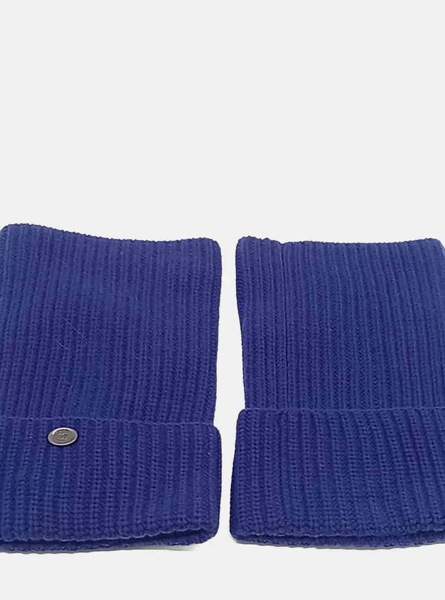 Chanel Blue Knit Leg Warmers