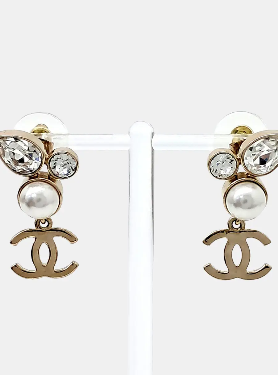 Chanel Gold Tone Earrings
