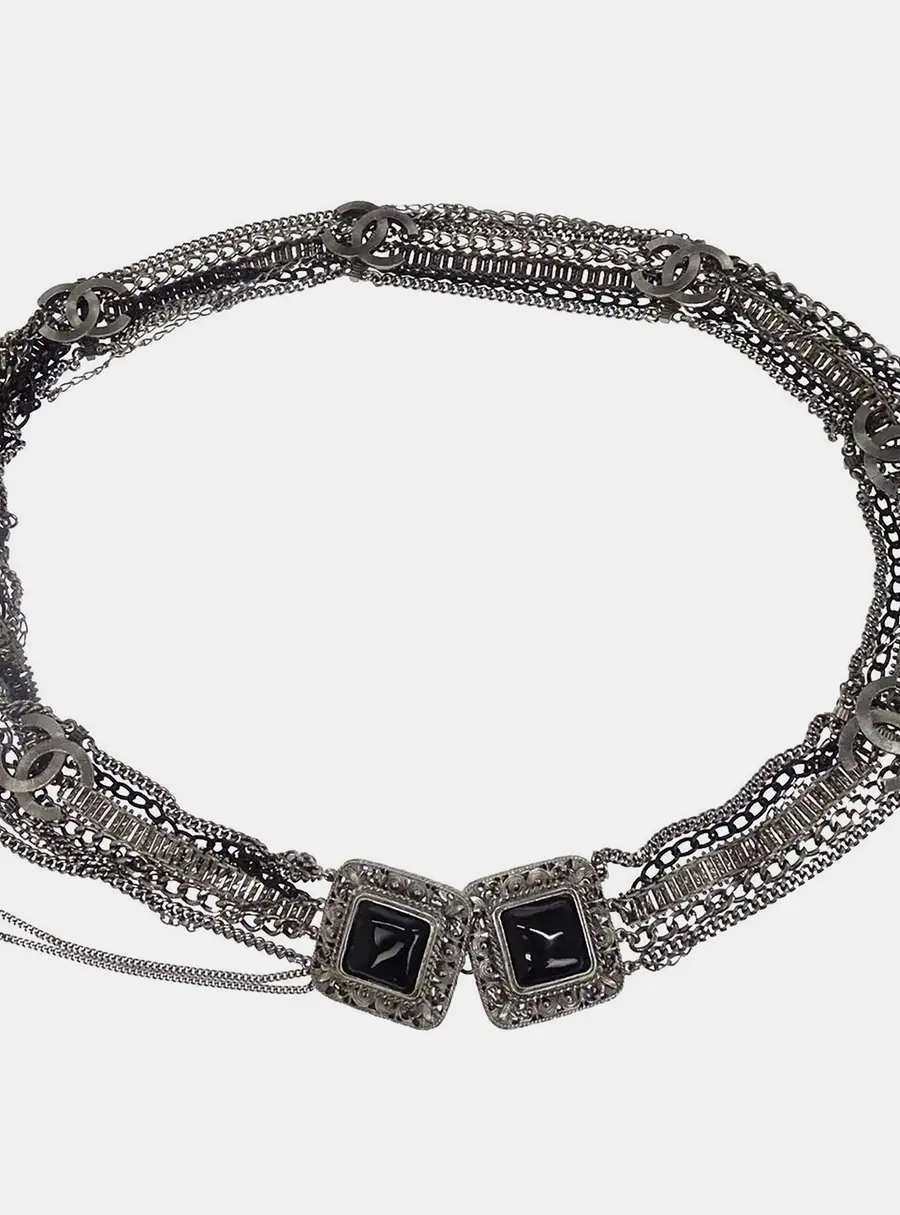 Chanel Gripoix Small Silver Chain Belt