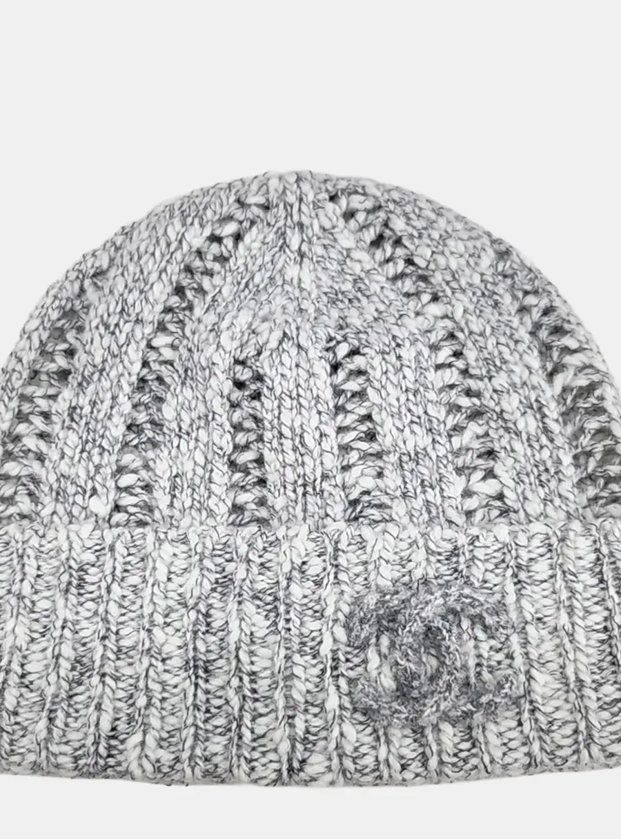 Chanel Wool Black White Beanie